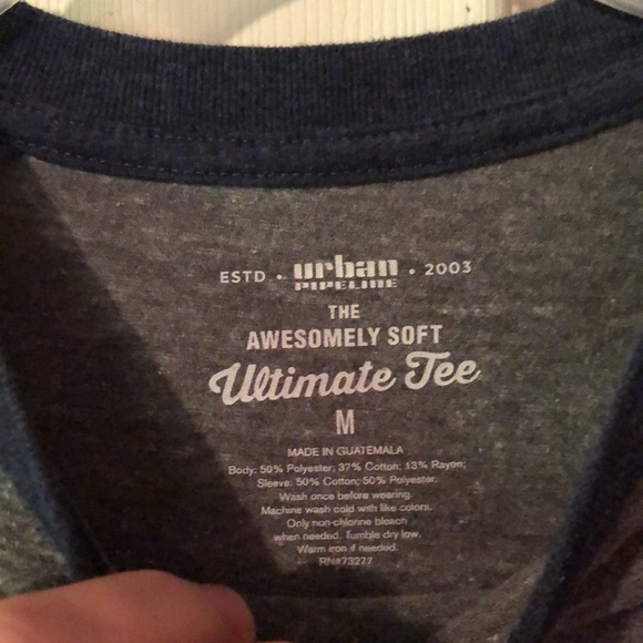 Urban Pipeline Gray & Blue The Awesomely Soft Ultimate Tee T-Shirt Boys Medium M - Picture 3 of 12